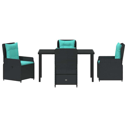 Garden Dining Set 5 pcs Black Poly rattan