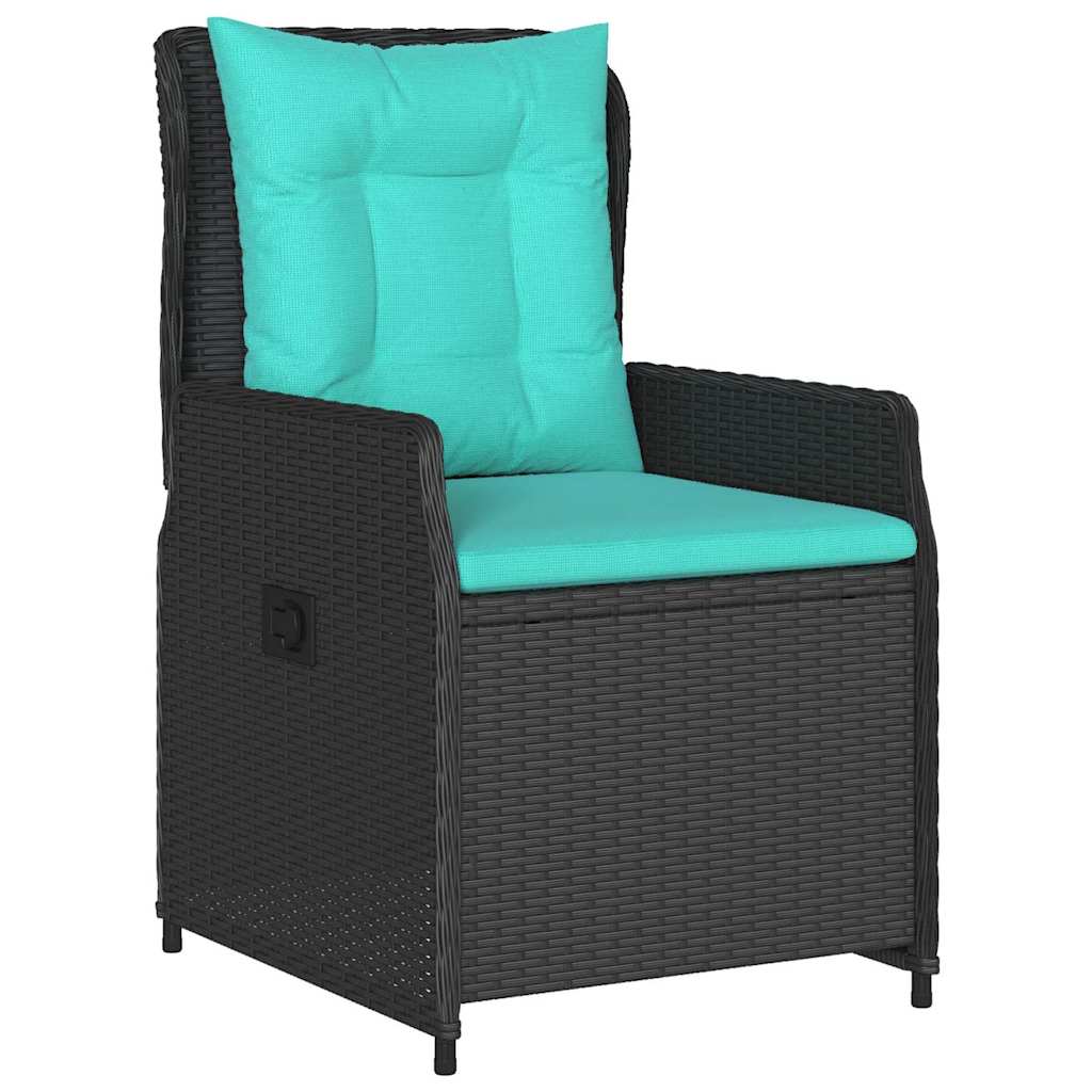 Garden Dining Set 5 pcs Black Poly rattan