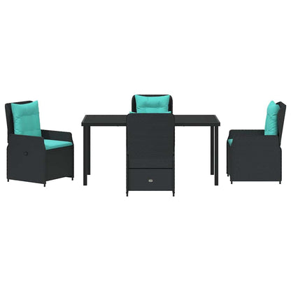 Garden Dining Set 5 pcs Black Poly rattan