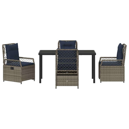 Garden Dining Set 5 pcs Grey Poly Rattan
