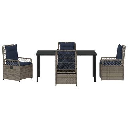 Garden Dining Set 5 pcs Grey Poly Rattan