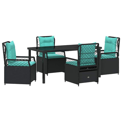 Garden Dining Set 5 pcs Black Poly Rattan