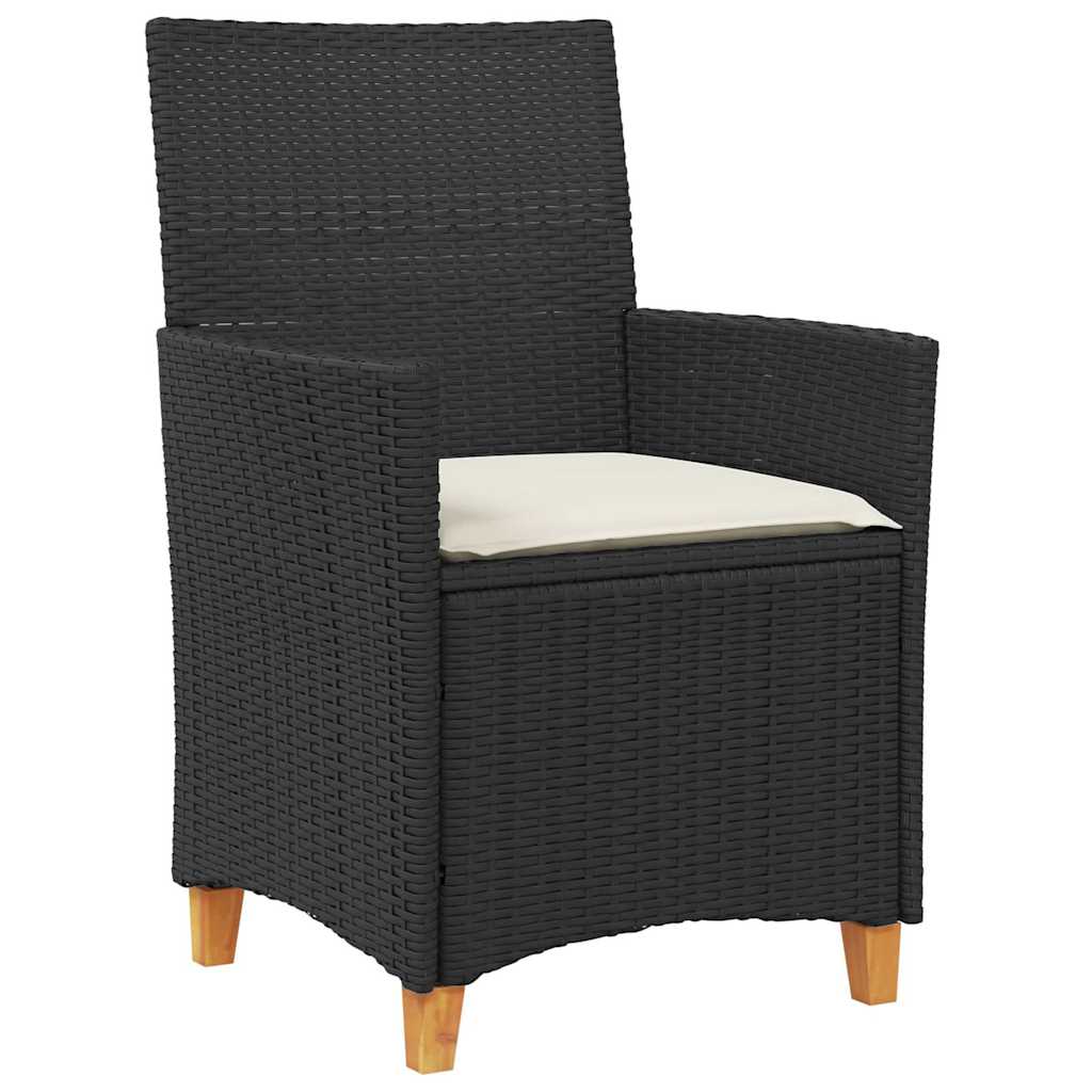 Garden Dining Set 7 pcs Black Poly Rattan