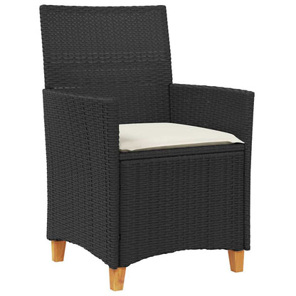 Garden Dining Set 7 pcs Black Poly Rattan