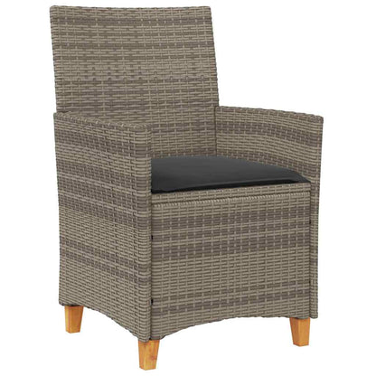 Garden Dining Set 5 pcs Grey Poly Rattan