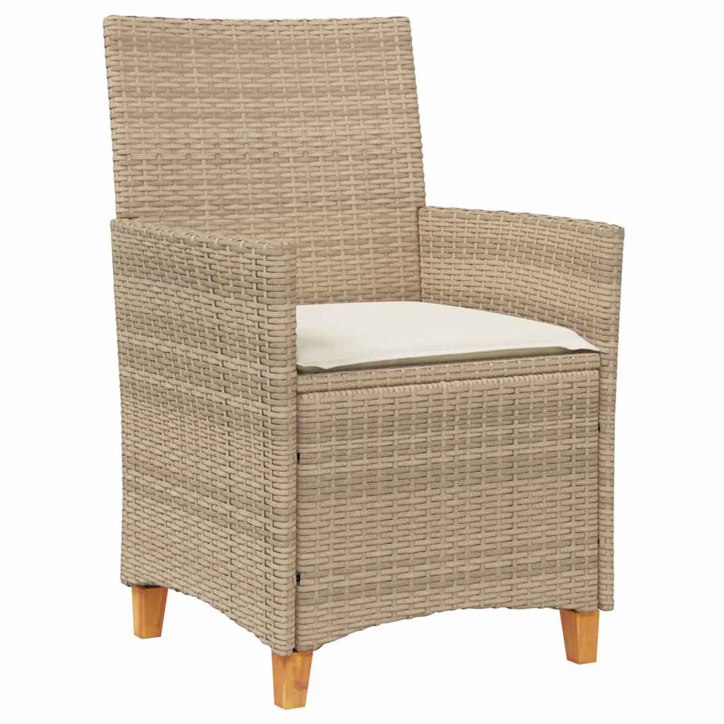 Garden Dining Set 5 pcs Beige Poly Rattan