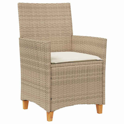 Garden Dining Set 7 pcs Beige Poly Rattan