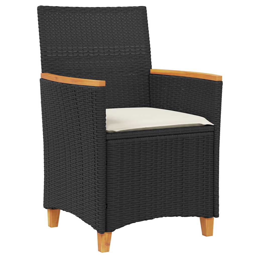 Garden Dining Set 9 pcs Black Poly Rattan