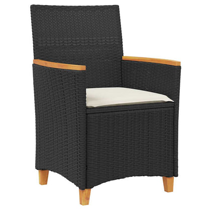 Garden Dining Set 9 pcs Black Poly Rattan