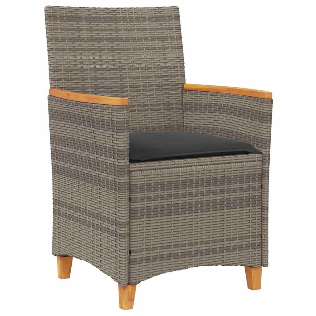 Garden Dining Set 5 pcs Grey Poly Rattan