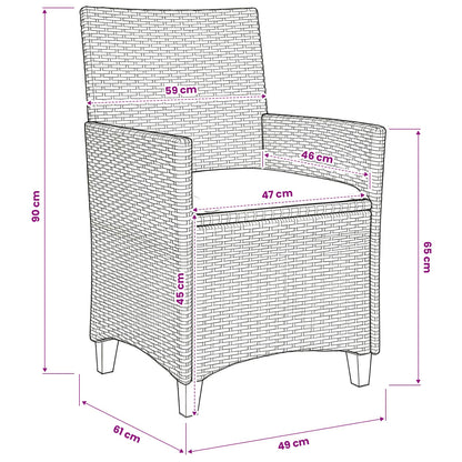 Garden Dining Set 5 pcs Grey Poly Rattan