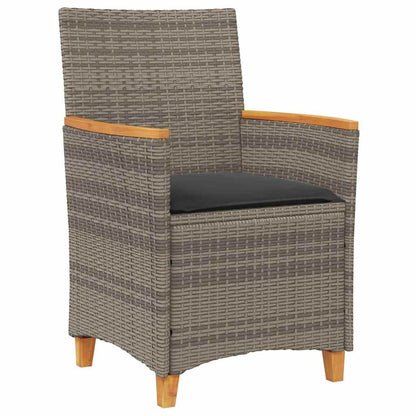 Garden Dining Set 5 pcs Grey Poly Rattan