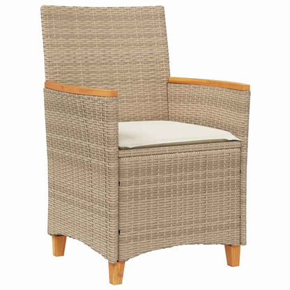 Garden Dining Set 5 pcs Beige Poly Rattan