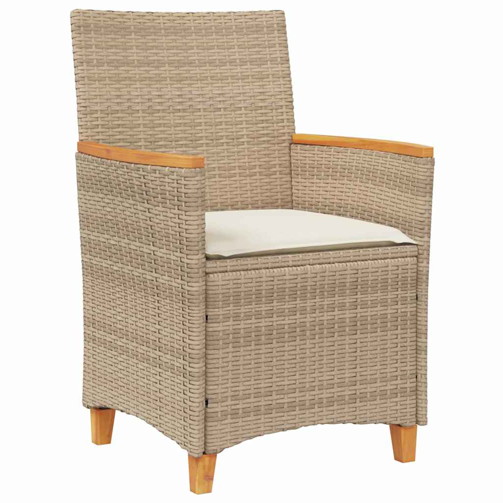 Garden Dining Set 5 pcs Beige Poly Rattan