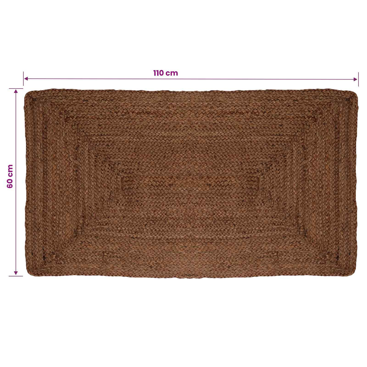 Area Rug Grey 60 x 110 cm Jute