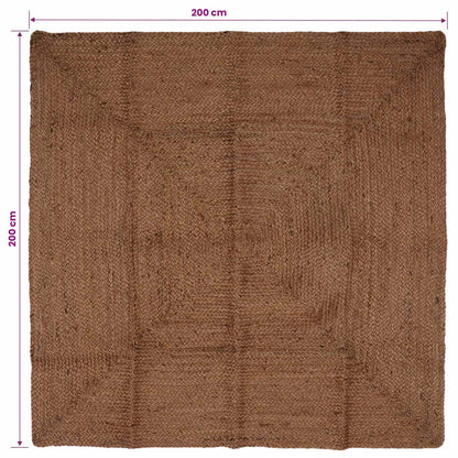 Area Rug Grey 200 x 200 cm Jute