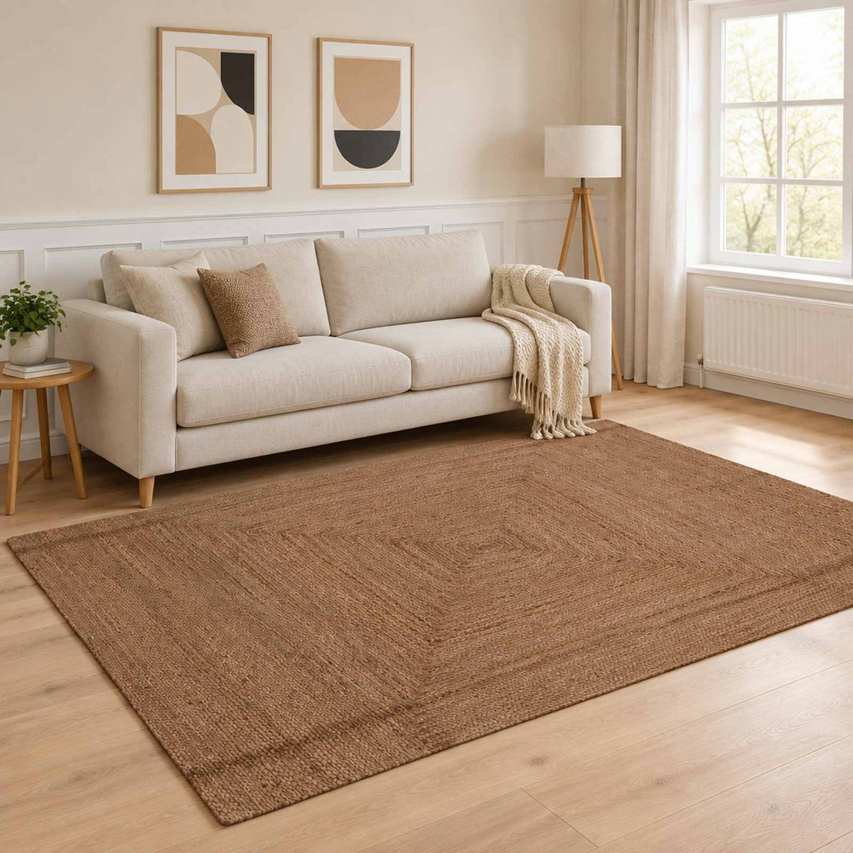 Area Rug Grey 200 x 290 cm Jute