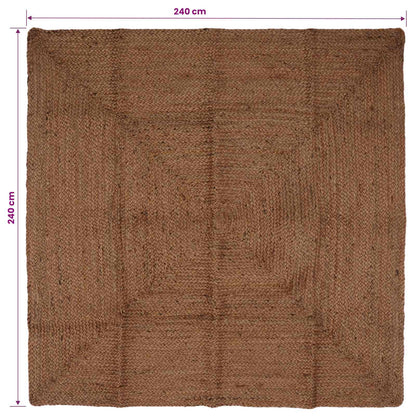 Area Rug Grey 240 x 240 cm Jute
