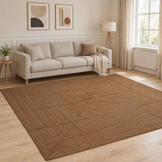 Area Rug Grey 300 x 300 cm Jute