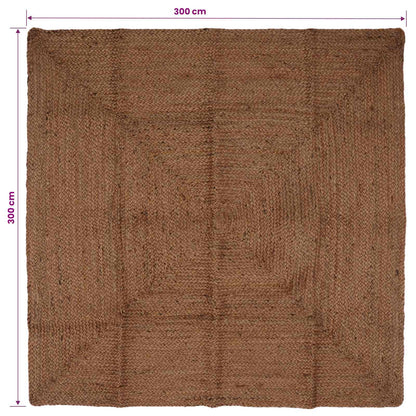 Area Rug Grey 300 x 300 cm Jute