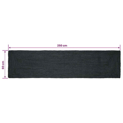 Area Rugs Rectangular Dark Grey 60 x 250 cm Jute