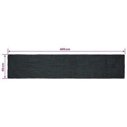 Area Rugs Rectangular Dark Grey 60 x 400 cm Jute