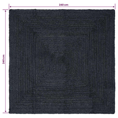 Area Rugs Square Dark Grey 240 x 240 cm Jute
