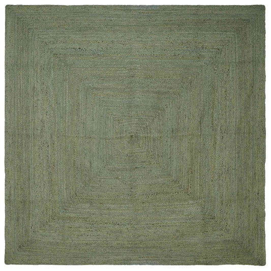 Area Rug Olive Green 240 x 240 cm Jute