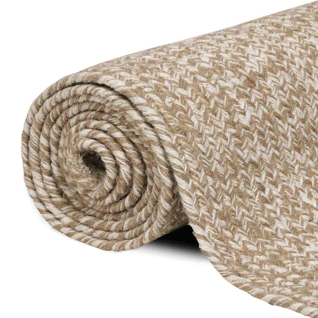 Area Rugs Natural and White 60 x 110 cm Jute
