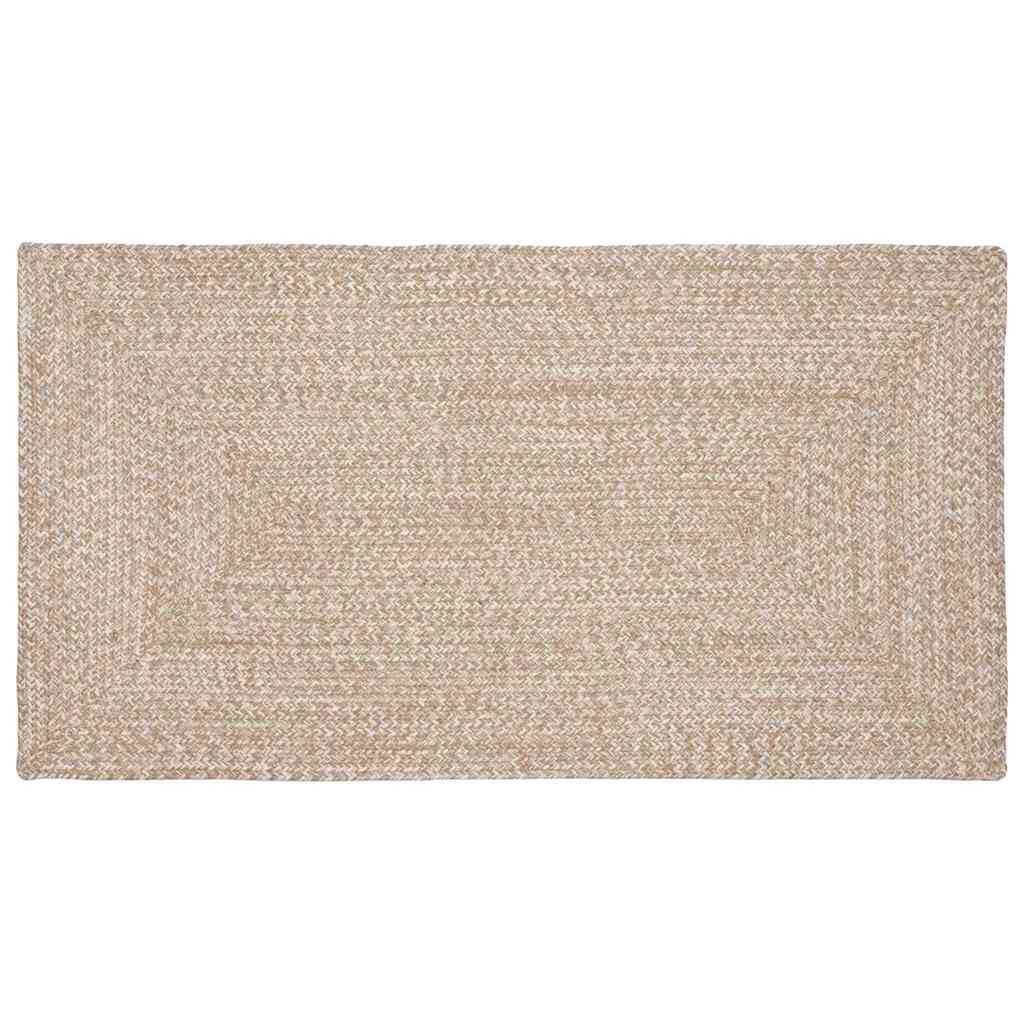 Area Rugs Natural and White 60 x 110 cm Jute