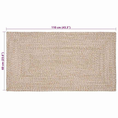 Area Rugs Natural and White 60 x 110 cm Jute