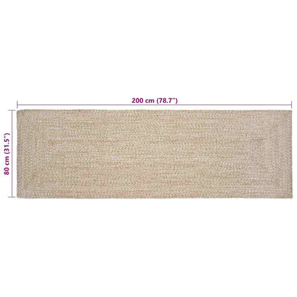 Area Rugs Natural and White 80 x 200 cm Jute