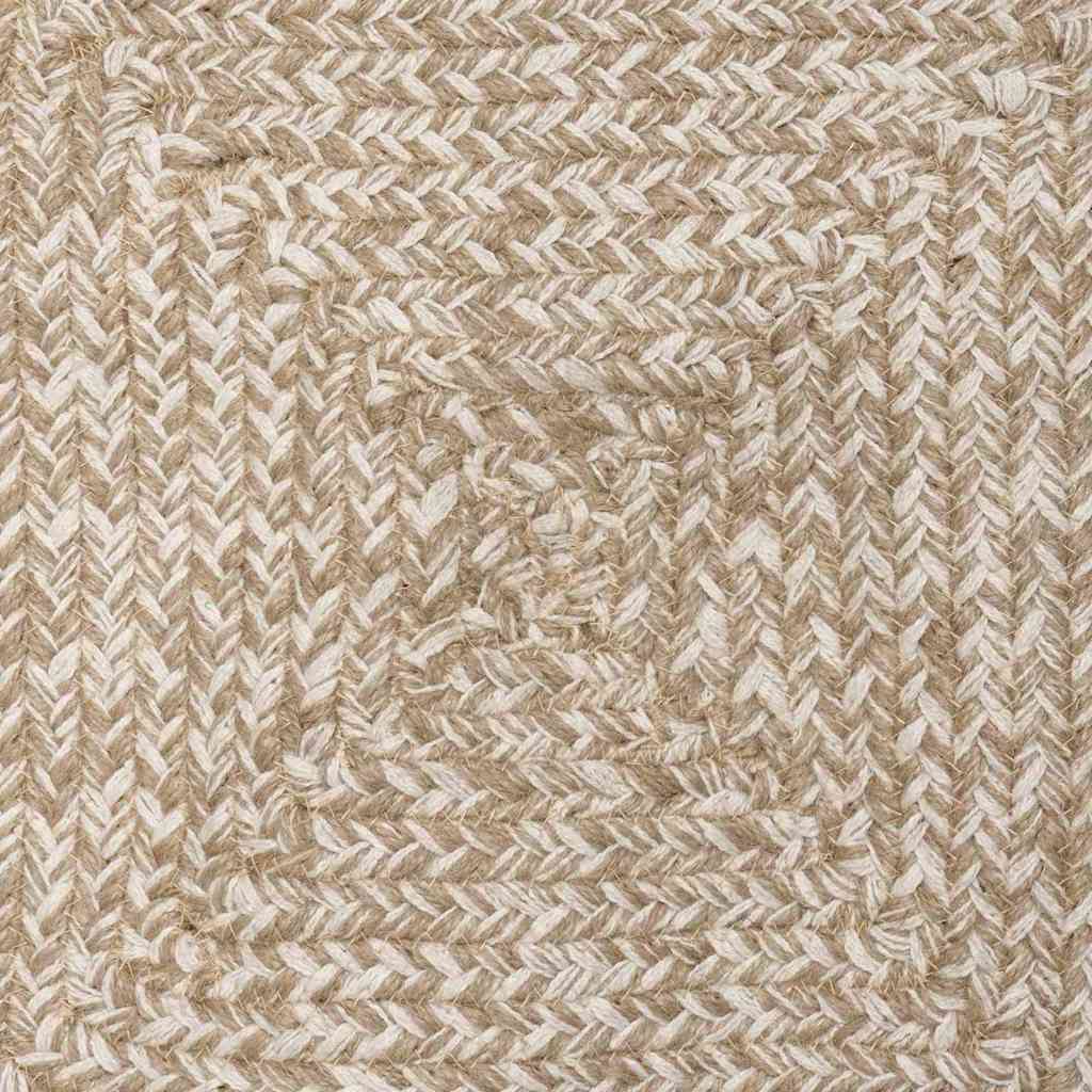 Area Rugs Natural and White 120 x 120 cm Jute