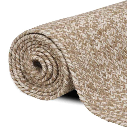 Area Rugs Natural and White 120 x 170 cm Jute