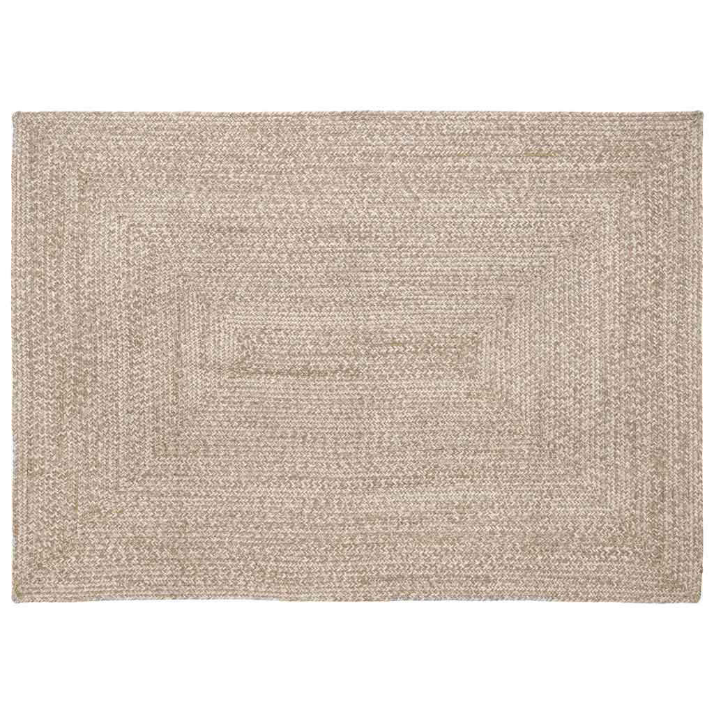 Area Rugs Natural and White 120 x 170 cm Jute
