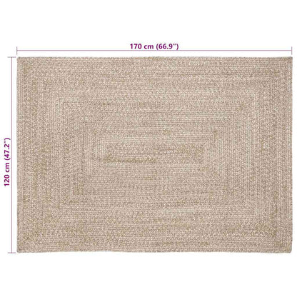 Area Rugs Natural and White 120 x 170 cm Jute