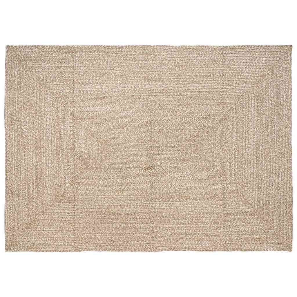 Area Rugs Natural and White 160 x 230 cm Jute