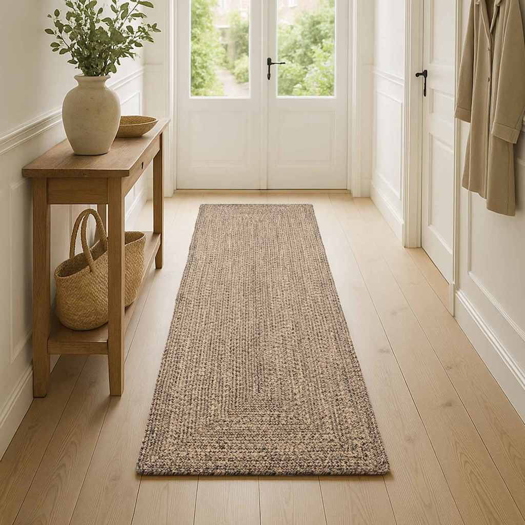Area Rugs Natural and Black 60 x 200 cm Jute