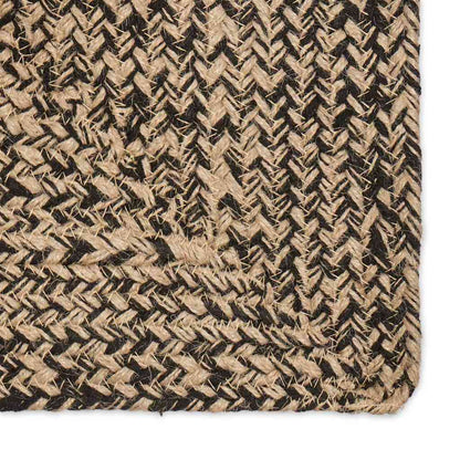 Area Rugs Natural and Black 160 x 160 cm Jute