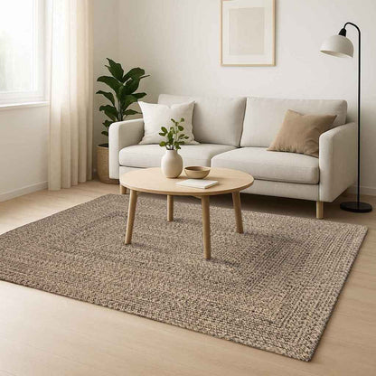 Area Rugs Natural and Black 160 x 160 cm Jute