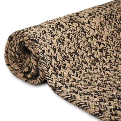 Area Rugs Natural and Black 200 x 200 cm Jute