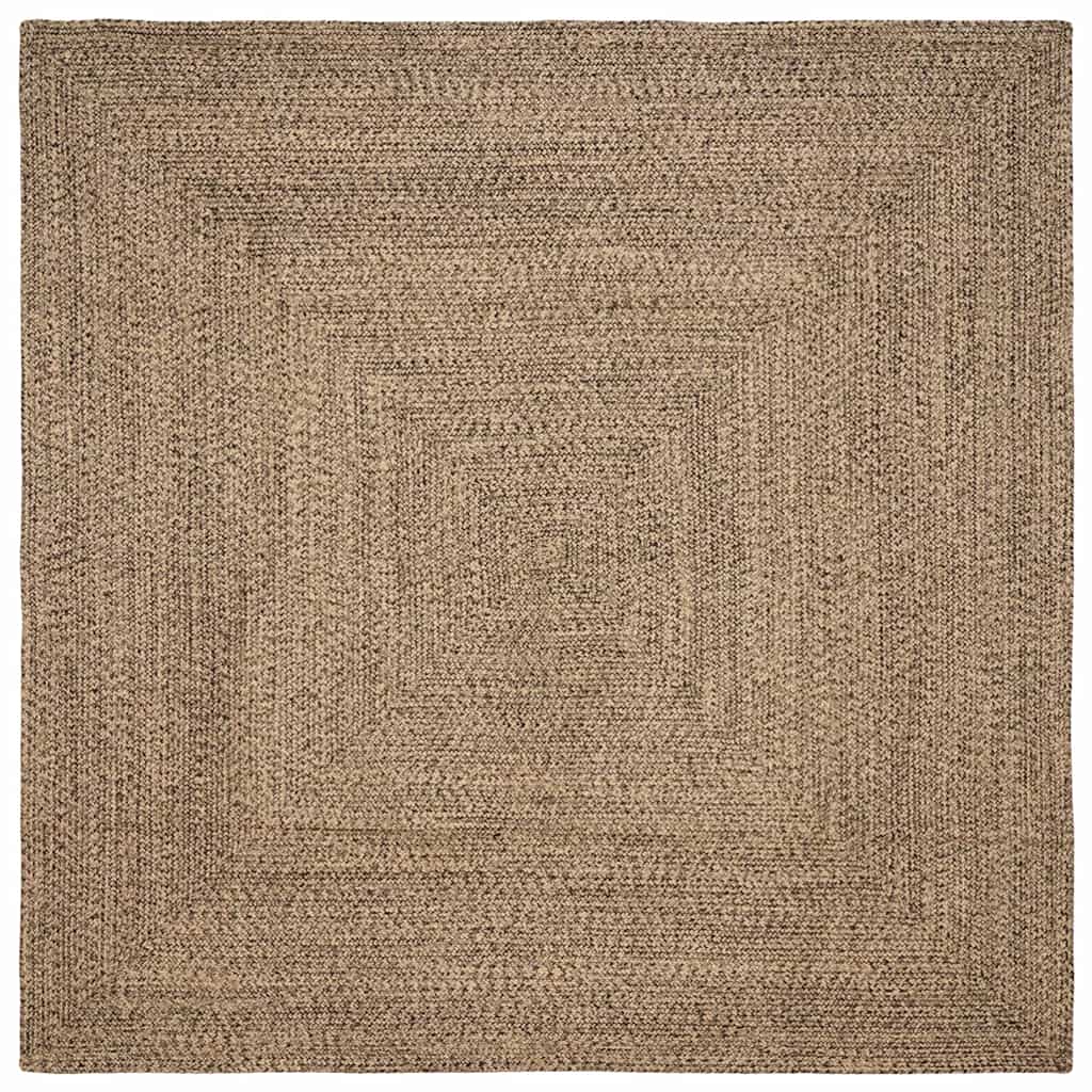 Area Rugs Natural and Black 200 x 200 cm Jute