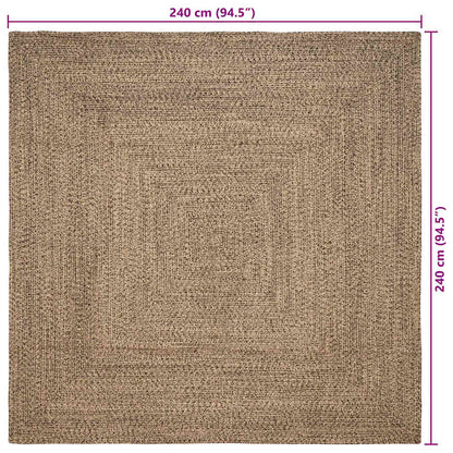 Area Rugs Natural and Black 240 x 240 cm Jute