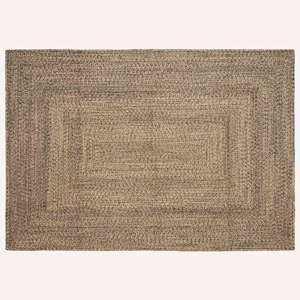 Area Rugs Natural and Black 240 x 340 cm Jute