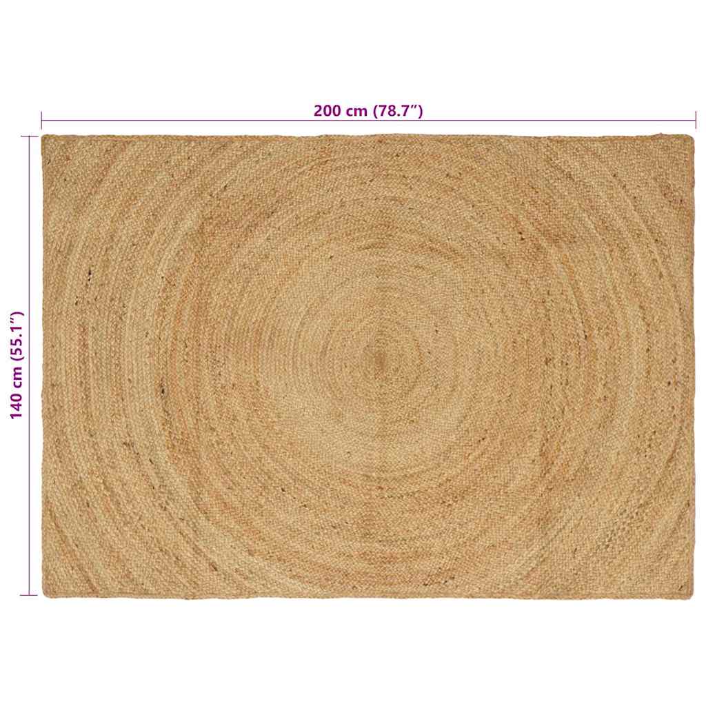 Area Rugs Natural 140 x 200 cm Jute