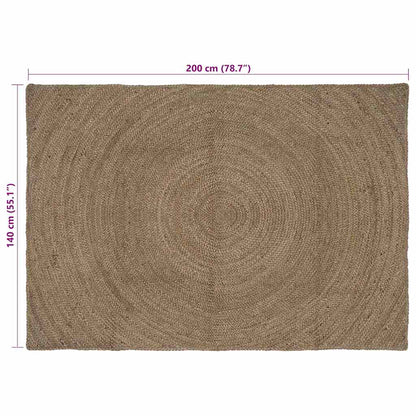 Area Rugs Grey 140 x 200 cm Jute