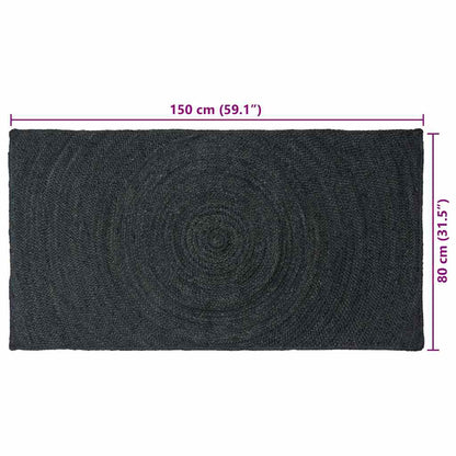 Area Rugs Dark Grey 80 x 150 cm Jute