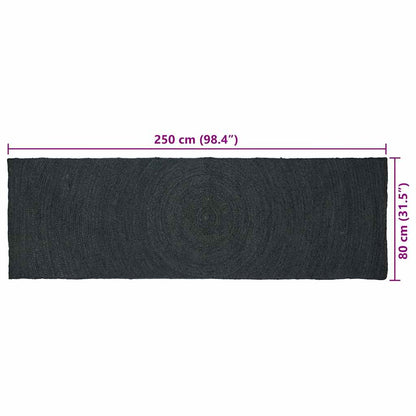 Area Rugs Dark Grey 80 x 250 cm Jute