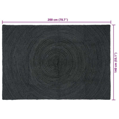 Area Rugs Dark Grey 140 x 200 cm Jute