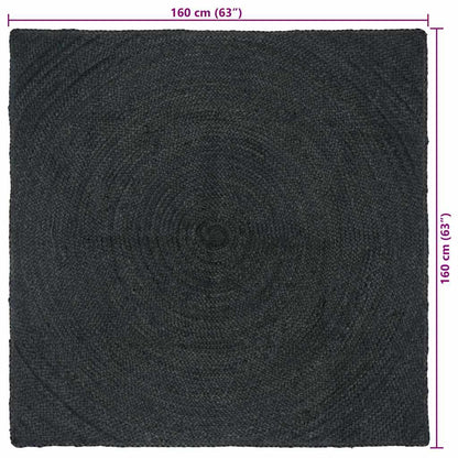 Area Rugs Dark Grey 160 x 160 cm Jute